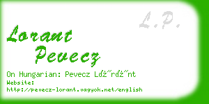 lorant pevecz business card